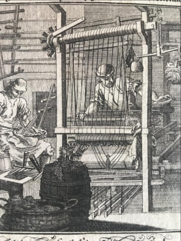 Arte: Telar textil barroco, 1698. Luyken / Weigel - Foto 1