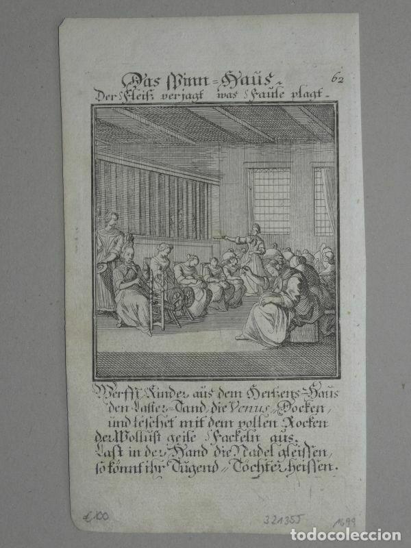 Arte: Hilanderas, 1699. Luyken / Weigel - Foto 1
