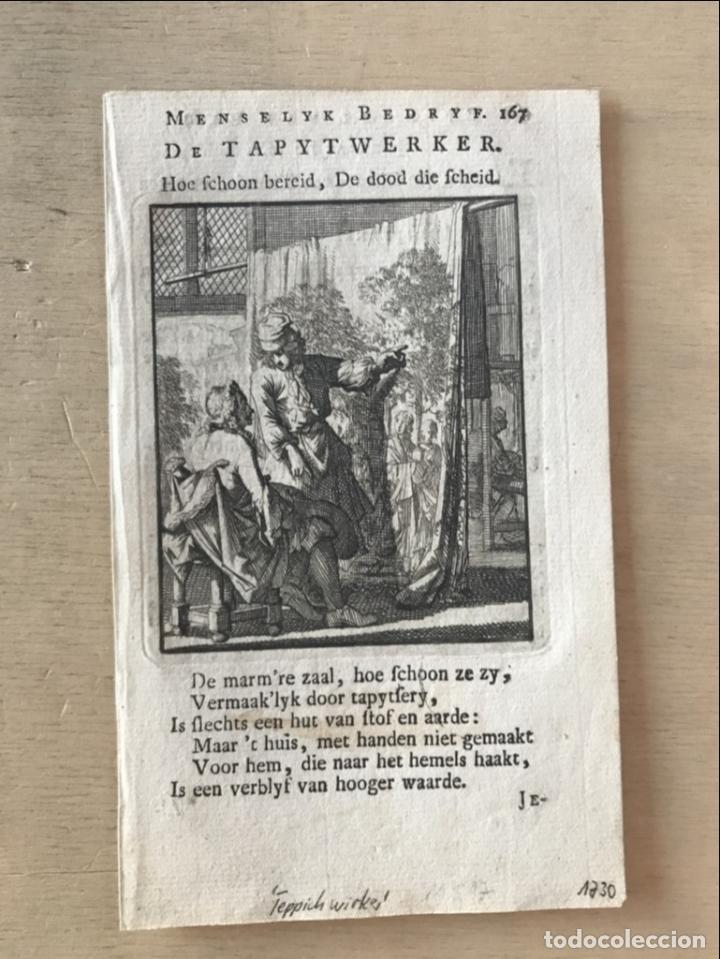 Arte: Vendedor de tapices, 1730. Luyken - Foto 2