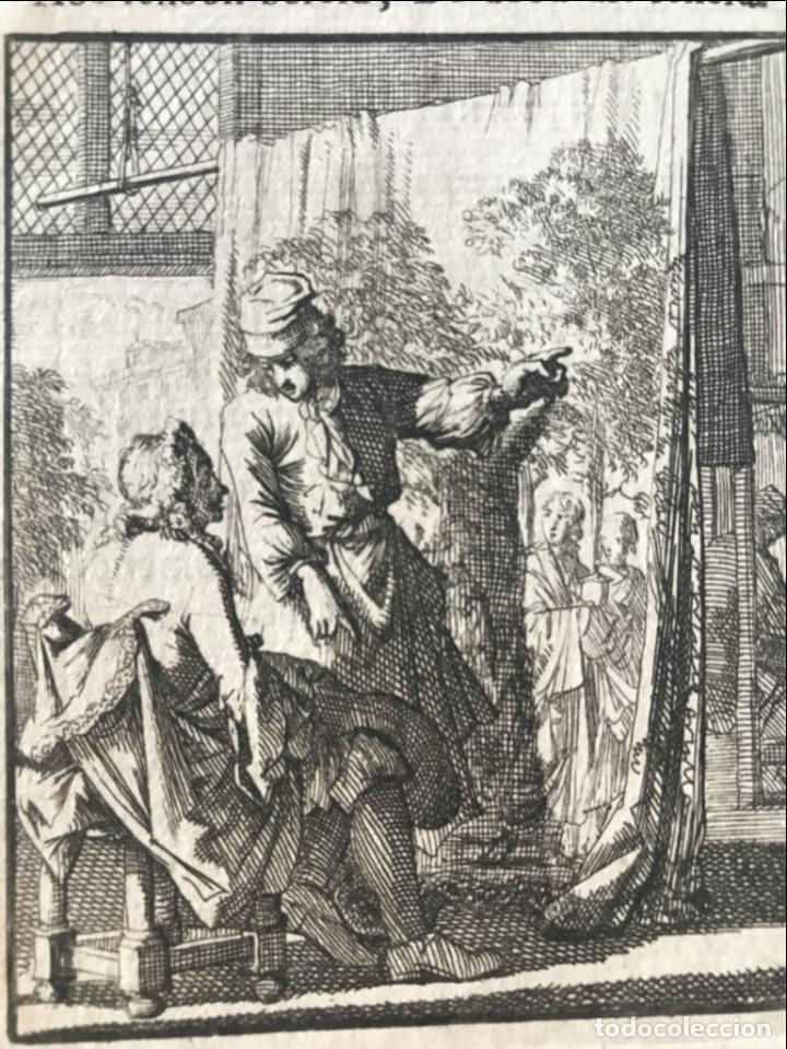 Arte: Vendedor de tapices, 1730. Luyken - Foto 1