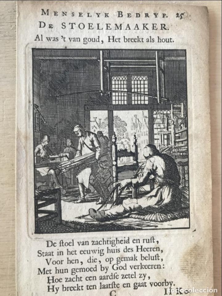 Arte: Fabricantes de sillas, 1730. Luyken - Foto 3