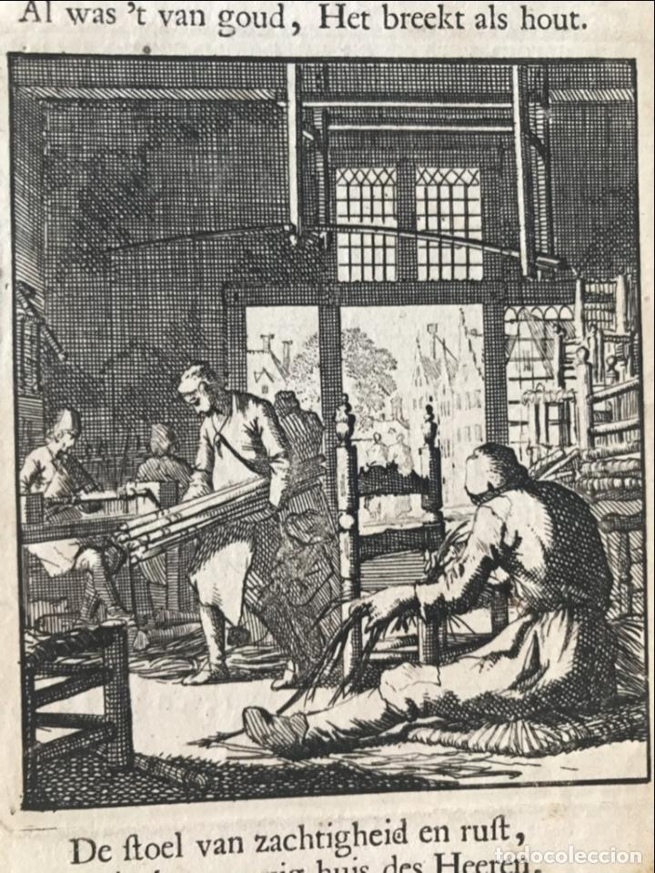 Arte: Fabricantes de sillas, 1730. Luyken - Foto 4