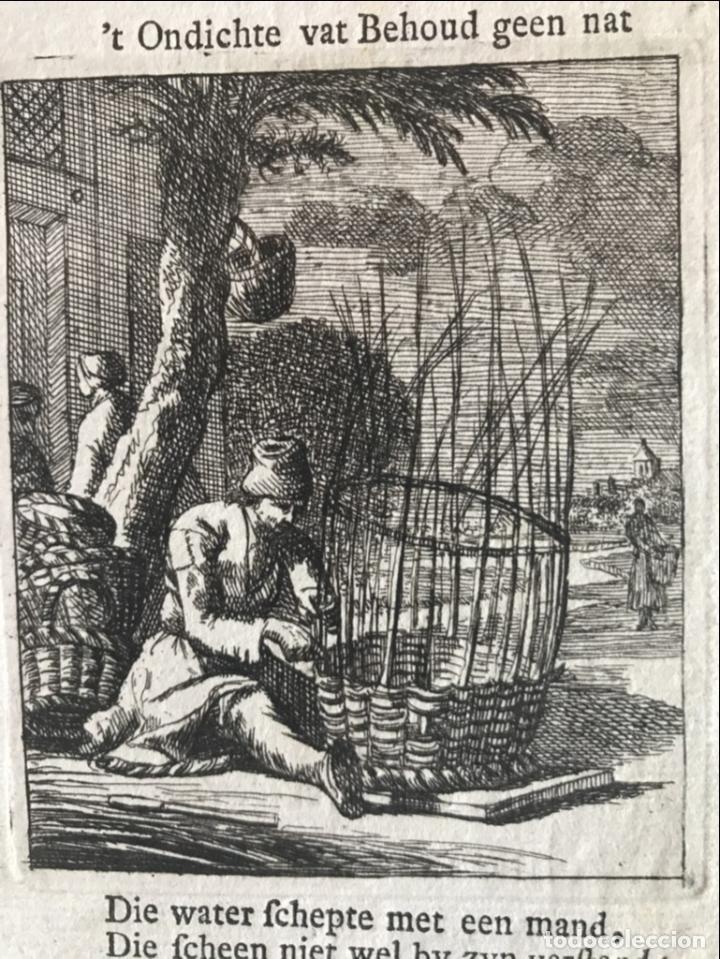 Arte: Fabricante de objetos de mimbre, 1749. Luyken - Foto 4