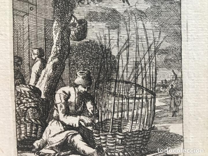 Arte: Fabricante de objetos de mimbre, 1749. Luyken - Foto 1