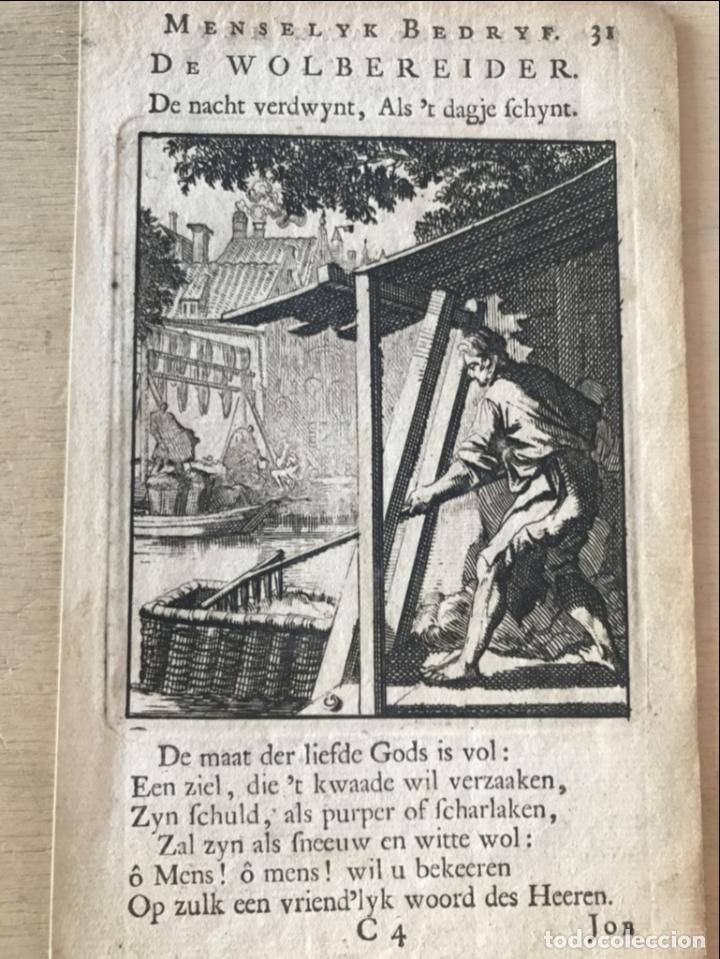 Arte: Trabajando la lana, 1730. Luyken - Foto 3