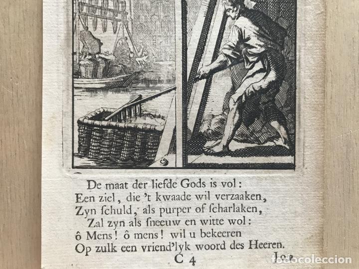 Arte: Trabajando la lana, 1730. Luyken - Foto 5