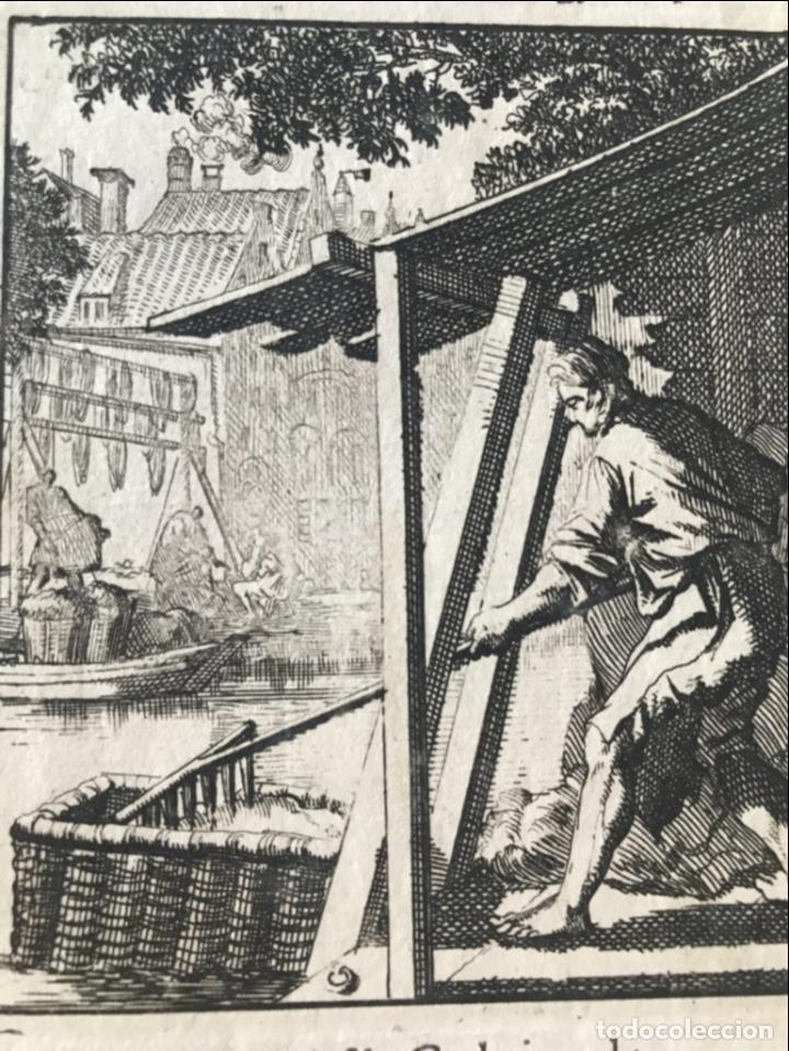 Arte: Trabajando la lana, 1730. Luyken - Foto 1