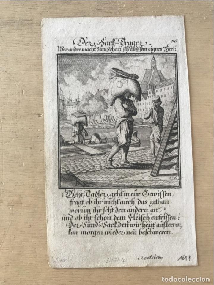 Arte: Cargador de muelle, 1699. Luyken / Weigel - Foto 2