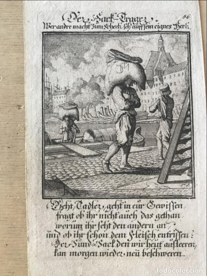 Arte: Cargador de muelle, 1699. Luyken / Weigel - Foto 3