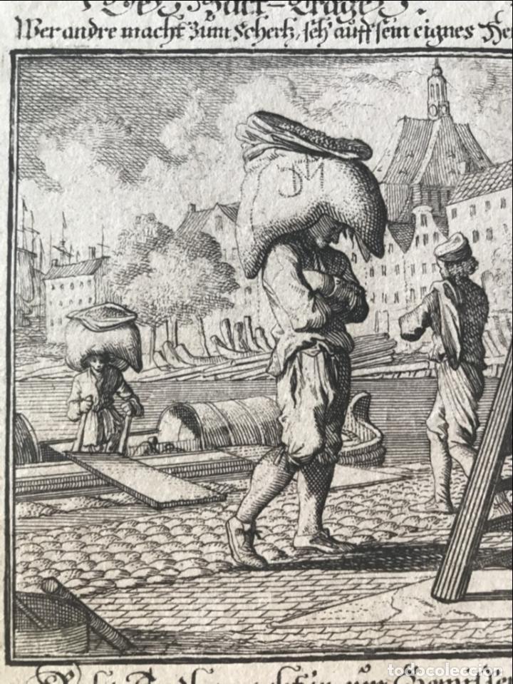 Arte: Cargador de muelle, 1699. Luyken / Weigel - Foto 1