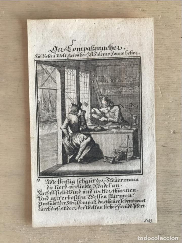 Arte: Fabricante de br&uacute;julas, 1733. Luyken / Weigel - Foto 2