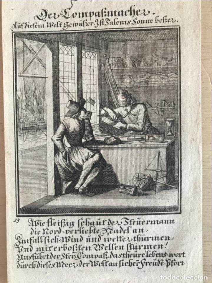 Arte: Fabricante de br&uacute;julas, 1733. Luyken / Weigel - Foto 3