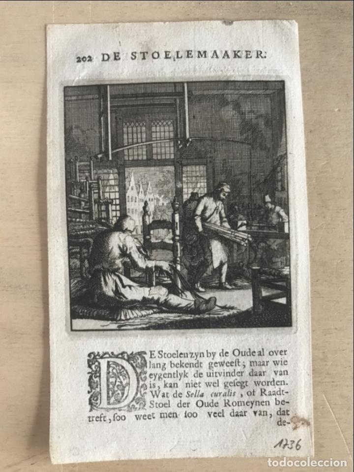 Arte: Elaborando sillas de madera, 1736. Luyken - Foto 2