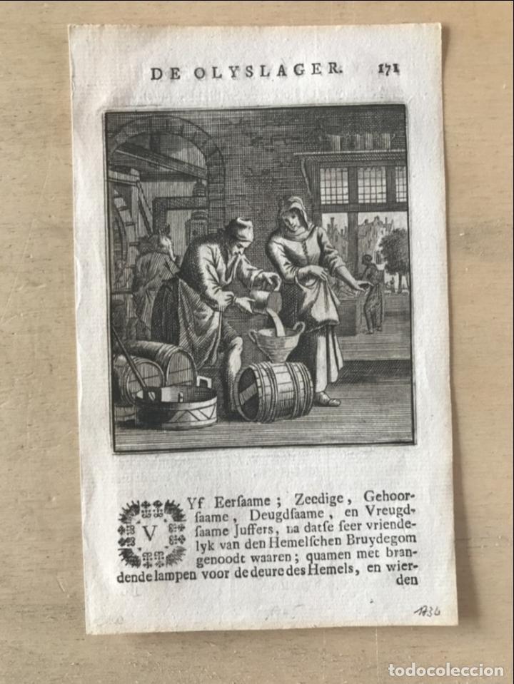 Arte: Vendedor de aceite, 1730. Luyken - Foto 2