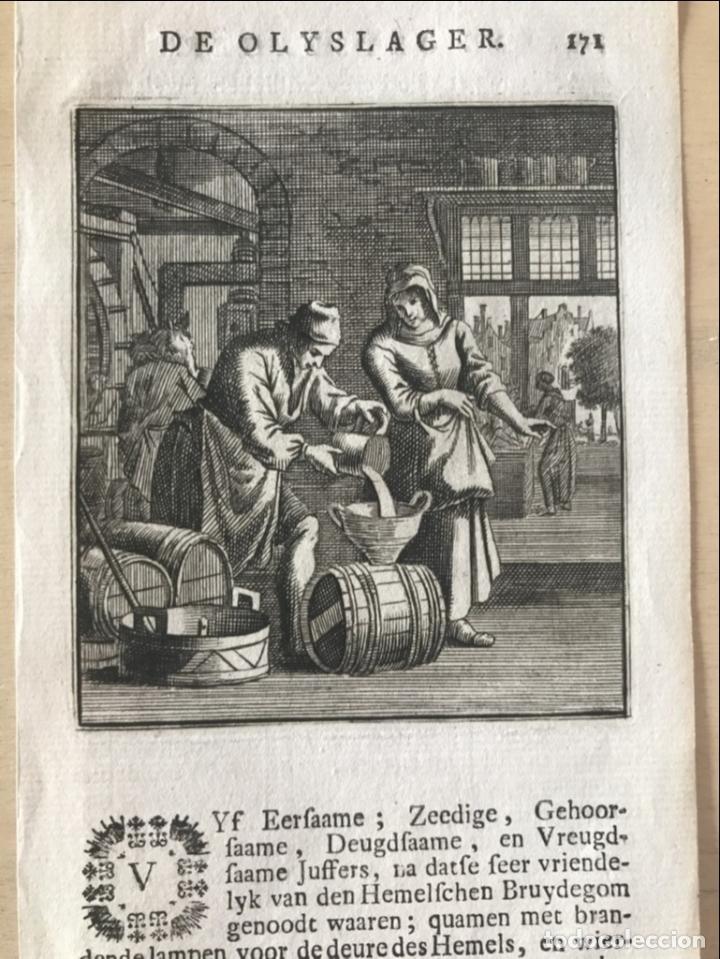 Arte: Vendedor de aceite, 1730. Luyken - Foto 3