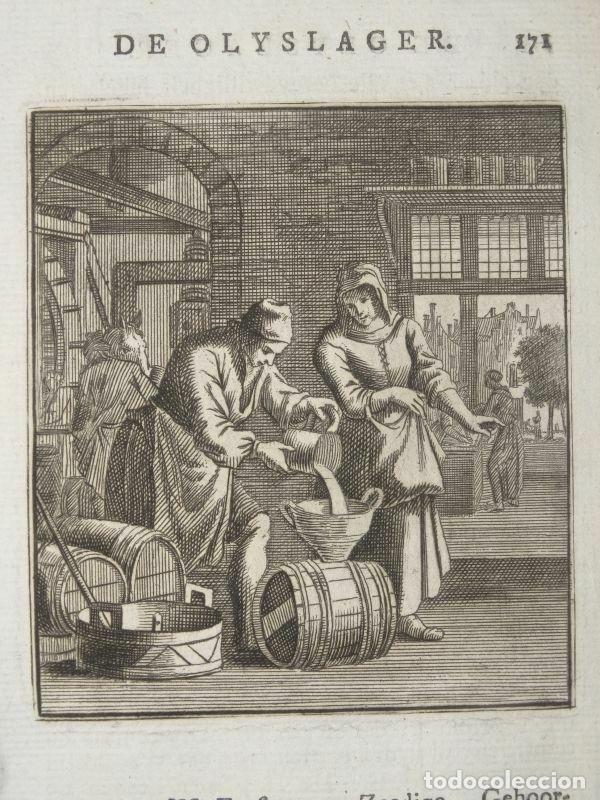 Arte: Vendedor de aceite, 1730. Luyken - Foto 1