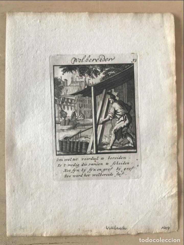 Arte: Tratando lana, 1704. Luyken/Weigel - Foto 2