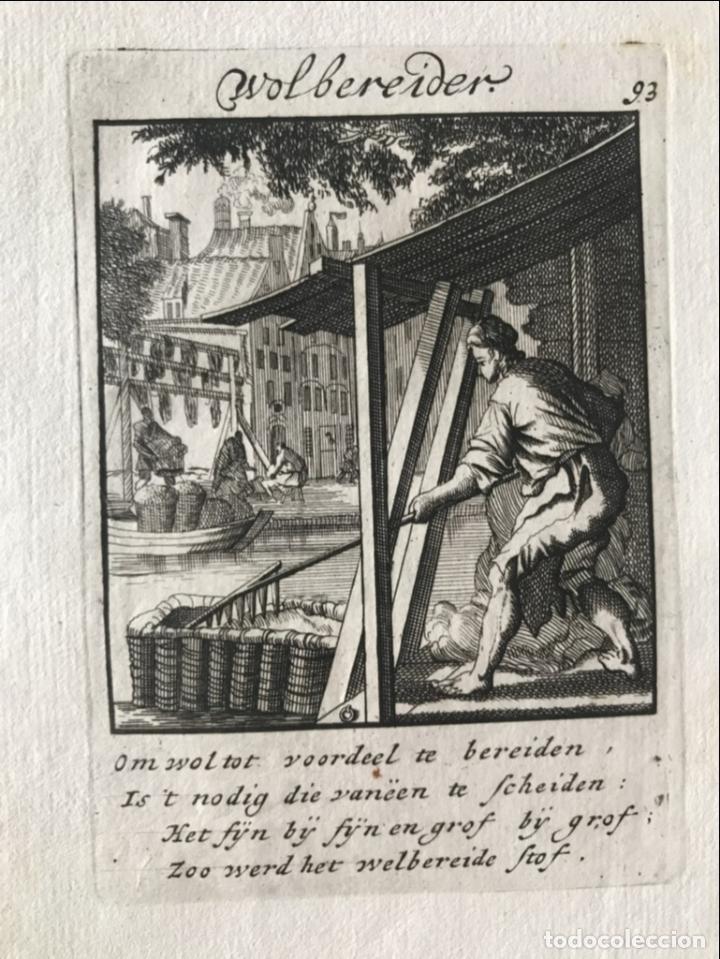 Arte: Tratando lana, 1704. Luyken/Weigel - Foto 3