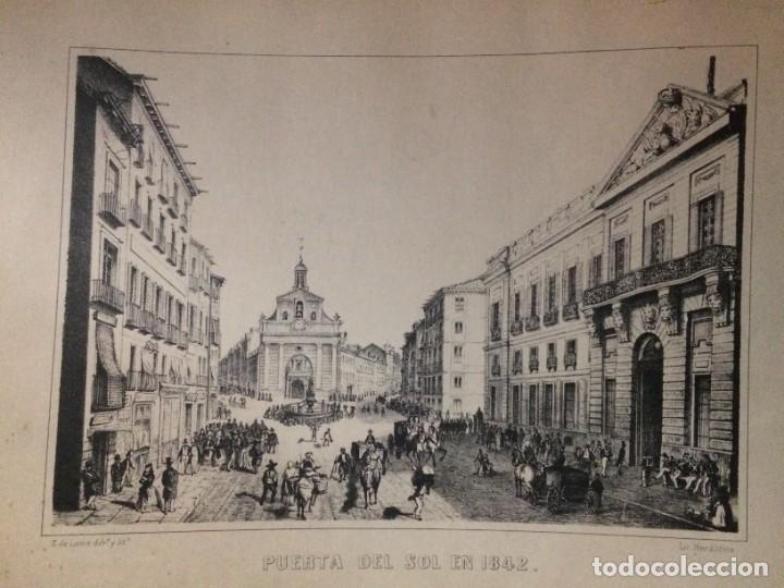 Arte: - GRABADO PUERTA DEL SOL EN 1842. - Foto 1