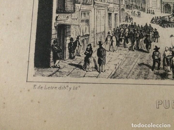 Arte: - GRABADO PUERTA DEL SOL EN 1842. - Foto 2
