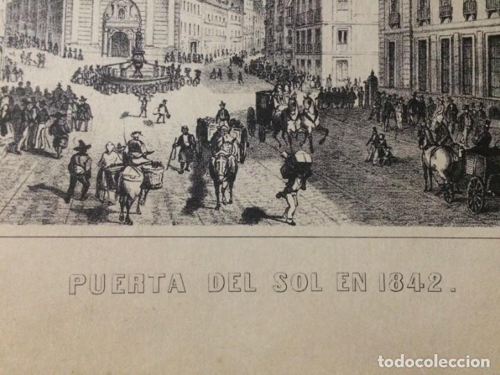 Arte: - GRABADO PUERTA DEL SOL EN 1842. - Foto 3