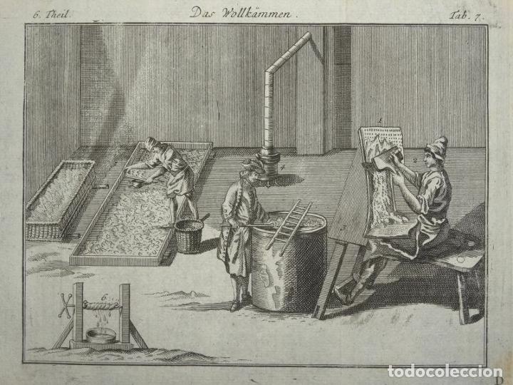 Arte: Peinadores de lana, 1754. An&oacute;nimo - Foto 13