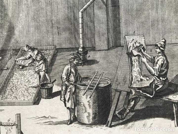 Arte: Peinadores de lana, 1754. An&oacute;nimo - Foto 1
