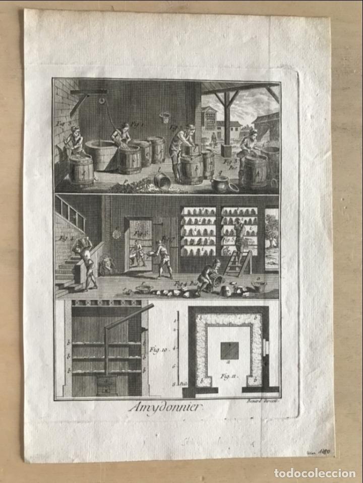 Arte: Trabajando con almid&oacute;n, 1780. Bernard / Diderot / DAlembert - Foto 2