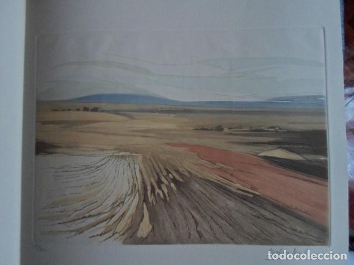 Art: Cirilo Mart&iacute;nez Novillo (Madrid 1921-2008) Paisaje castellano grabado 44x32 papel 60x50c firma y n&ordm;