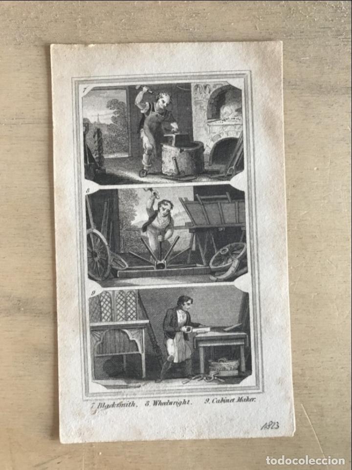 Arte: El herrero, el ruedero y el carpintero, 1823. An&oacute;nimo - Foto 2