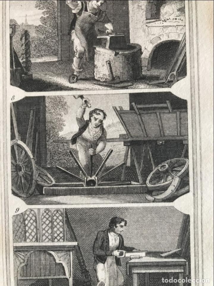 Arte: El herrero, el ruedero y el carpintero, 1823. An&oacute;nimo - Foto 3