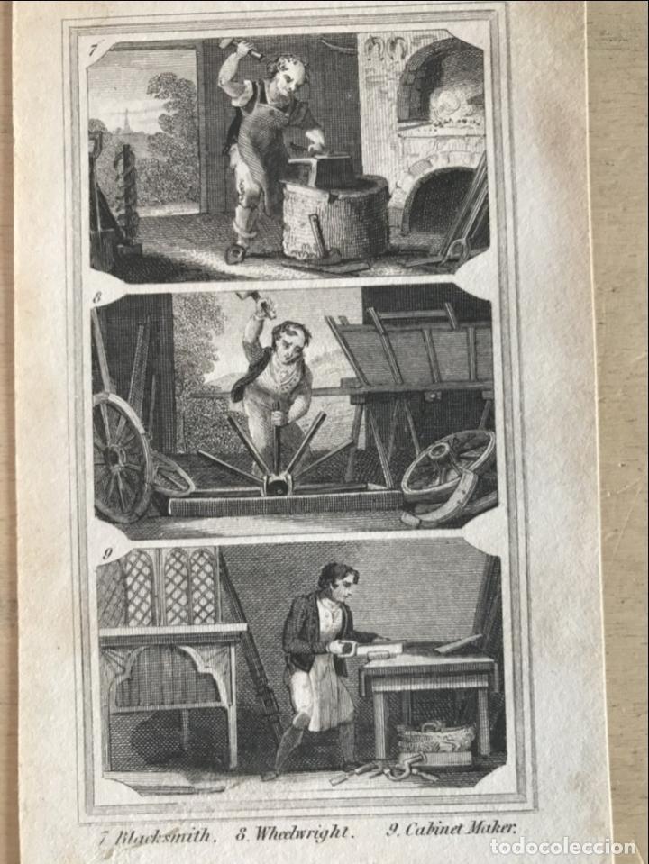Arte: El herrero, el ruedero y el carpintero, 1823. An&oacute;nimo - Foto 1