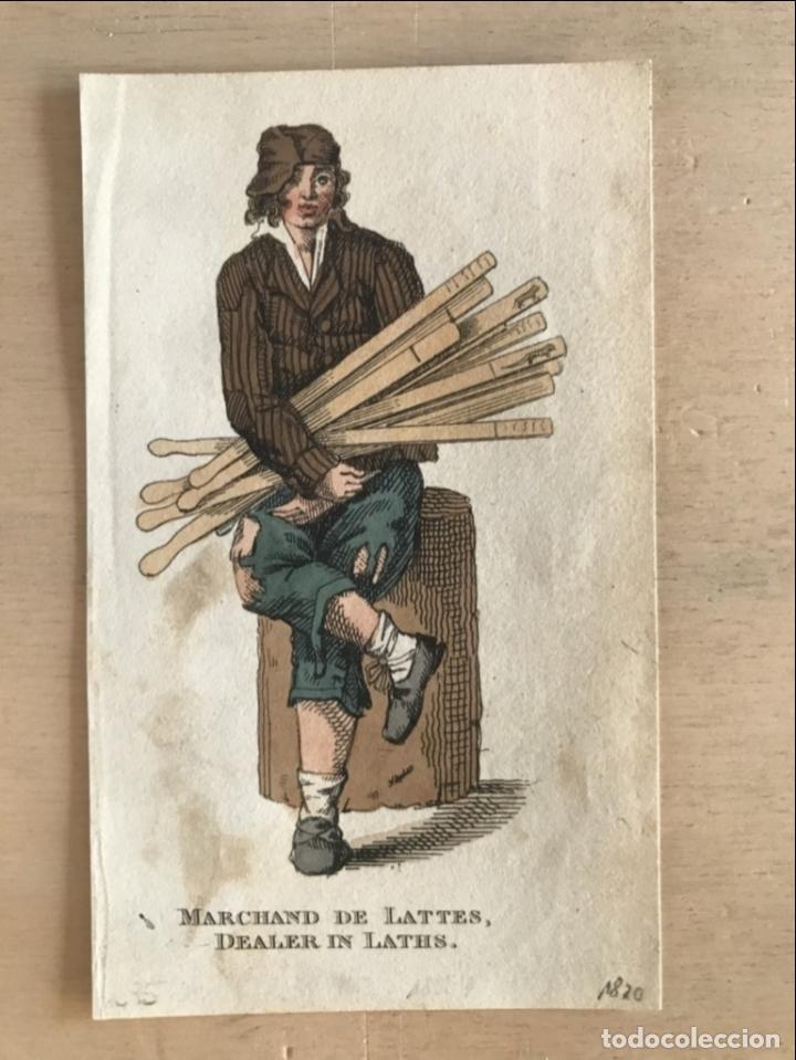 Arte: Comerciante de listones de madera, 1820. An&oacute;nimo - Foto 2