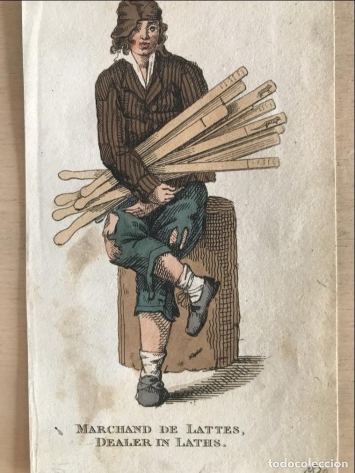 Arte: Comerciante de listones de madera, 1820. An&oacute;nimo - Foto 3