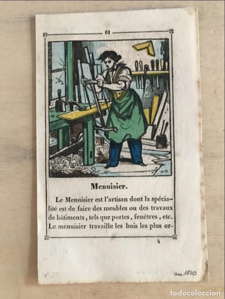 Arte: Carpintero en su taller, hacia 1820. An&oacute;nimo - Foto 2