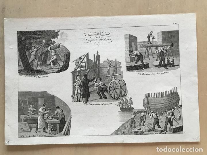 Arte: Utilizaci&oacute;n de la madera, 1822. An&oacute;nimo - Foto 2