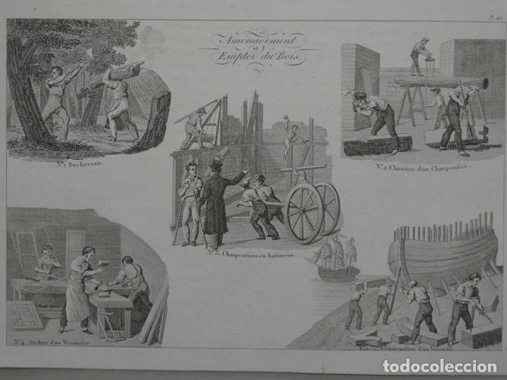 Arte: Utilizaci&oacute;n de la madera, 1822. An&oacute;nimo - Foto 1