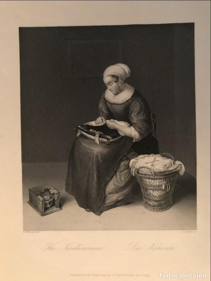 Arte: La costurera, 1850. C. Netscher / A. H. Payne - Foto 3