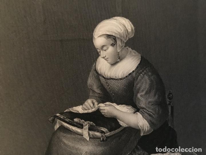 Arte: La costurera, 1850. C. Netscher / A. H. Payne - Foto 4