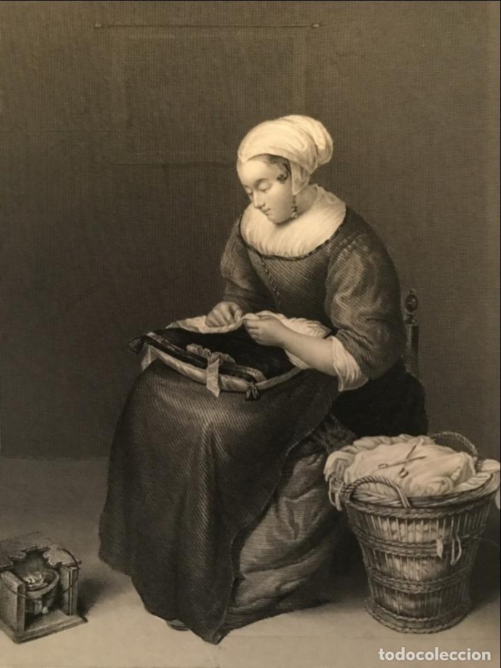 Arte: La costurera, 1850. C. Netscher / A. H. Payne - Foto 9