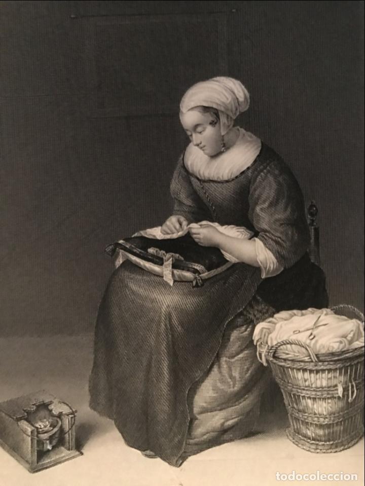 Arte: La costurera, 1850. C. Netscher / A. H. Payne - Foto 1