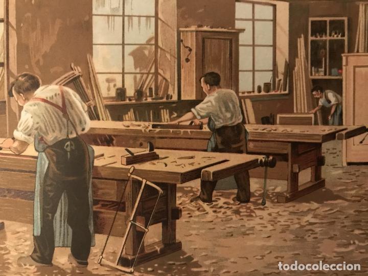 Arte: Carpinteros en su taller, hacia 1900. An&oacute;nimo - Foto 3