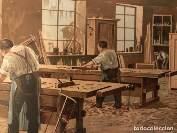 Arte: Carpinteros en su taller, hacia 1900. An&oacute;nimo - Foto 7
