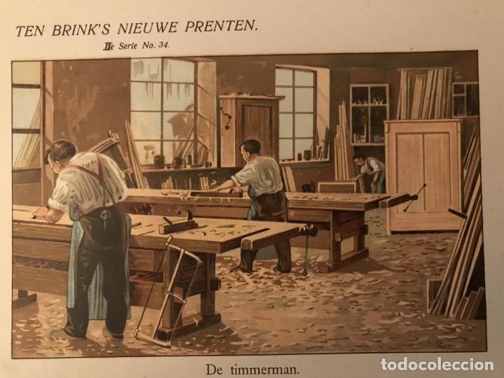 Arte: Carpinteros en su taller, hacia 1900. An&oacute;nimo - Foto 1