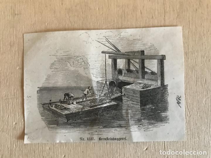 Arte: Buscadores de &aacute;mbar, 1882. An&oacute;nimo - Foto 2