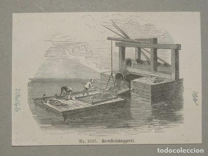 Arte: Buscadores de &aacute;mbar, 1882. An&oacute;nimo - Foto 1