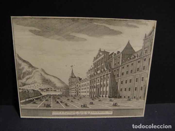 Arte: entrada principal del escorial - grabado a&ntilde;o 1700
