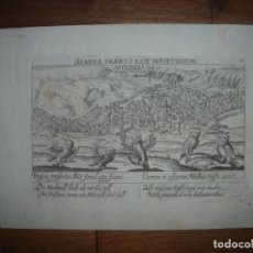 Art: GRABADO DE ANTEQUERA, MÁLAGA,ORIGINAL, FRANKFURT, 1630, MEISNER, RARÍSIMO, MUY BUEN ESTADO. Lote 300377573