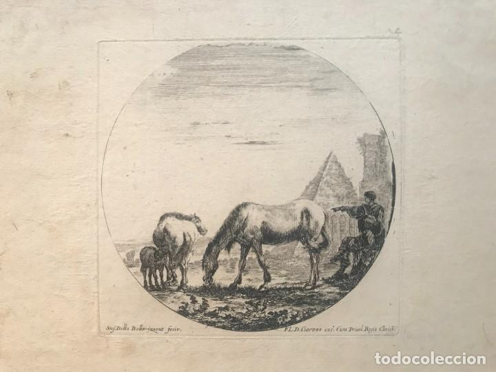 Arte: Stefano della Bella Scena pastorale con cavalli - Foto 2