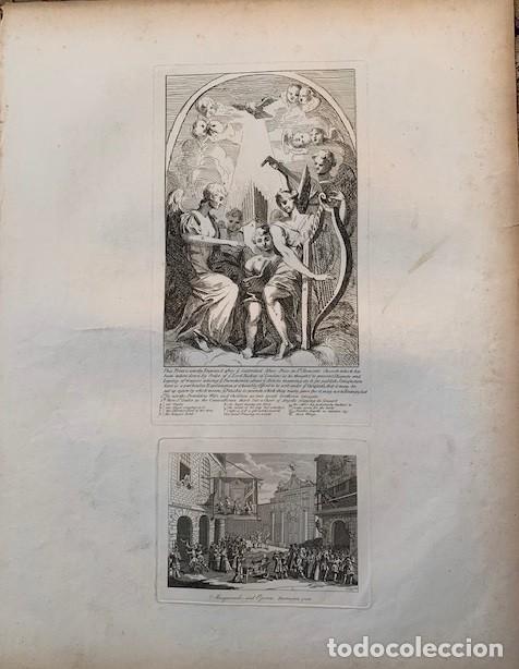 Arte: Hogarth - Retablo de St. Clement y Masquerades - Edici&oacute;n Heath, 1822 - Foto 1